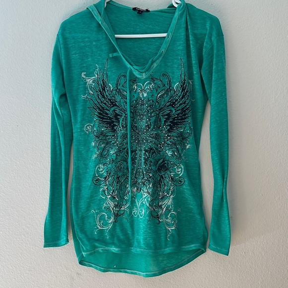 Graphic cross y2k wings long sleeve - Picture 1 of 1